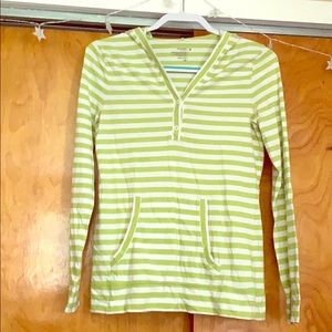 Lime green and white stripe old navy hoodie